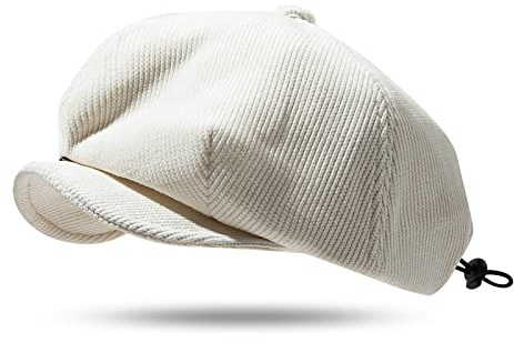 Clakllie Vintage Schiebermütze Herren Damen 8 Panel Newsboy Flatcap Baumwoll Tellermütze Bakerboy Hat Schlägermütze Barett Cap Golf Baskenmütze