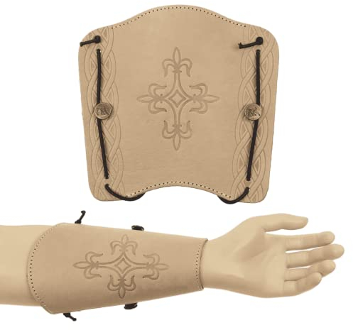 elToro Prime Brea - Plate - Armschutz aus hochwertigem Leder, Zubehör für Pfeil und Bogen, Mittelalter, Bogenschießen, Geschenk (Natural)