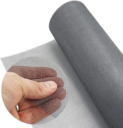 Biocare Insect mesh for Windows Mosquito Window Screen Mesh Durable Fly Screens Replacement Fibreglass Fly Bugs Net Grey Colour 10 Meters