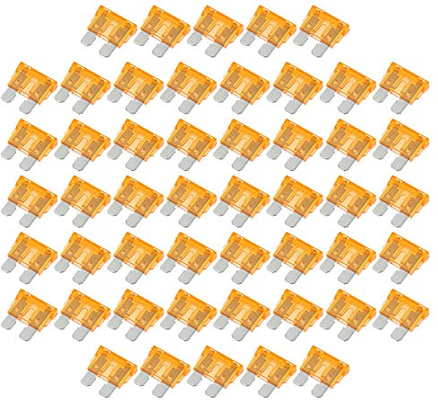 A ABSOPRO 50pz Lama Stile Fusibili 5A Lama Stile Fusibili per Auto Barca Arancione
