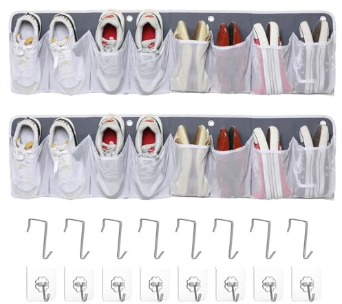 RV Shoe Storage for Bedside - 16 Extra Large Pocket Entryway Shoes Rack