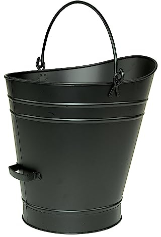 Minuteman International Pelleteimer, verzinkter Stahl, schwarz