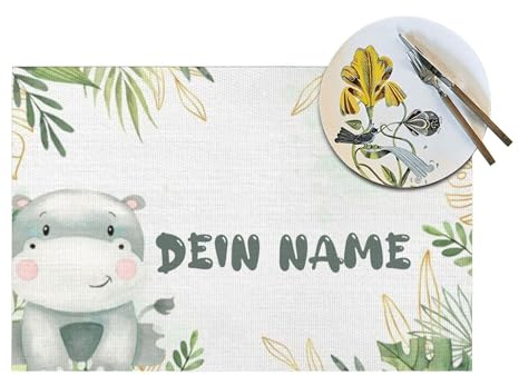 LLLGSH Personalisierte Tischsets - Tischset Kinder mit Name - Personalisierbares Tischset Bedrucken - Geschenk zum Geburtstag, Weihnachten - rutschfeste & abwischbare Unterlage, 45x30 cm