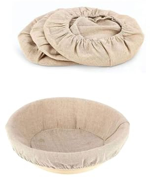 4PCS Bread Proofing Basket Cloth Liner Sourdough Bread Proofing Natural Rattan Baking Dough Basket Cover Bakeware Kitchen Supplies(12inch)