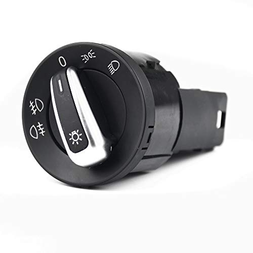 ZIxmix Car Headlight Switch Chrom-Scheinwerfer-Steuerschalter, Nebelscheinwerfer, passend for Transpoter T4, passend for Passat B5 B5.5, passend for Käfer, passend for Bora Headlight Switch