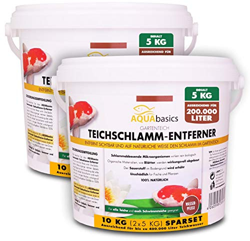 AQUAbasics Gartenteich Teichschlamm-Entferner baut im Teich Schlamm, Mulm und organische Stoffe (Blätter) natürlich ab, Größe:10 kg