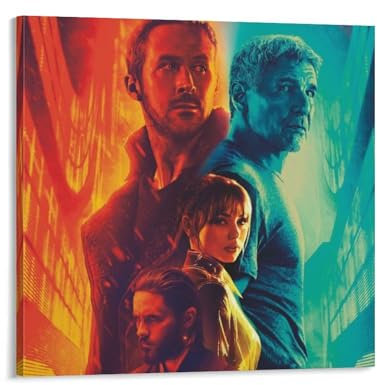 Voliko Filmposter Blade Runner 2049, Leinwandbild, Poster, Wandkunst, dekoratives Bild, Drucke, moderne Dekoration, 50 x 50 cm
