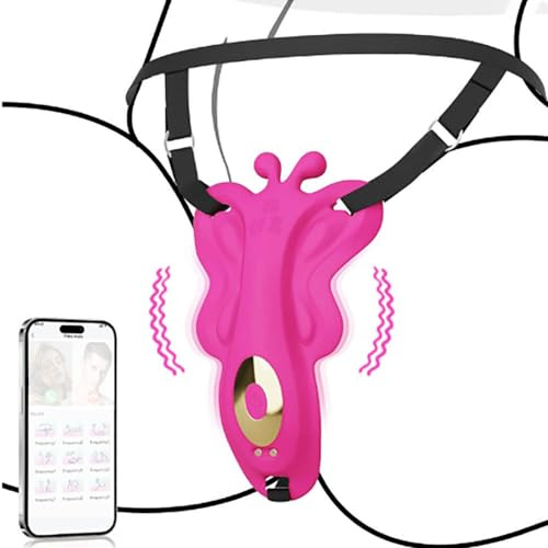 Guspiun Butterfly Vibratoren für Frauen Tragbare Klitorisstimulator mit 9 Vibrationsmodi Fraue Leise Auflegevibrator APP Fernbedienung Paare Erotik Masturbieren Sex Spielzeug