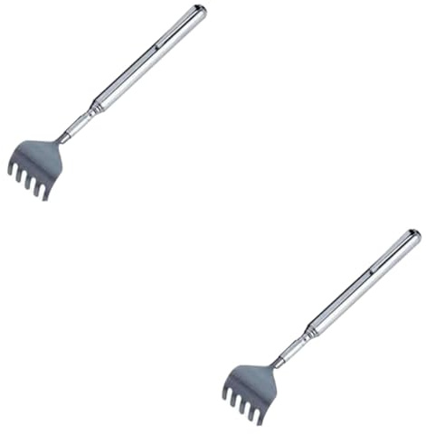 FRCOLOR 2stücke Extendable Stainless Steel Back Scratcher Teleskop-rückenkratzer Aus Edelstahl Für Juckreiz Und Rückenmassage Tragbar Und Langlebig Silberfarben