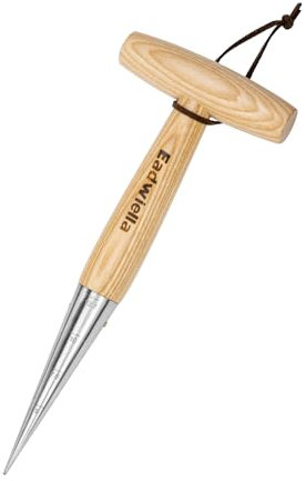 Eadwiella Plantador de bulbos, barra piquera, con herramientas de plantación de semillas a mano, plantador de cebollas, herramientas de jardín para plantar y plantar cebollas (longitud total: 28 cm)