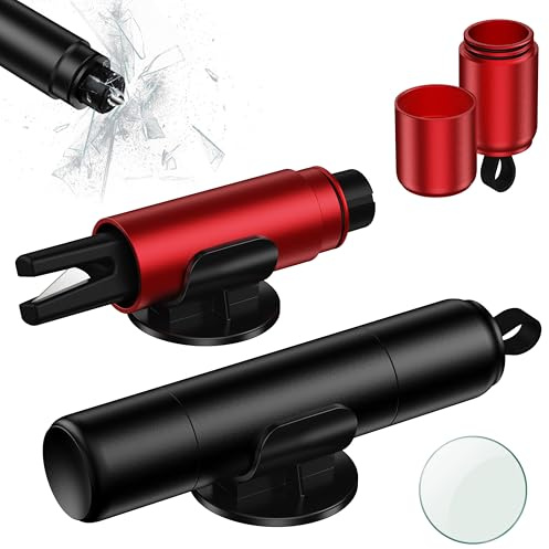 NEUTYPECHIC 2 Stück Gurtschneider Notfallhammer fürs Auto, 2 In 1 Nothammer Auto mit Gurtschneider, mit Tragbarer Fensterbrecher und Sicherheitsgurt Cutter, für Autoscheibe Notfallrettungs fürs Auto