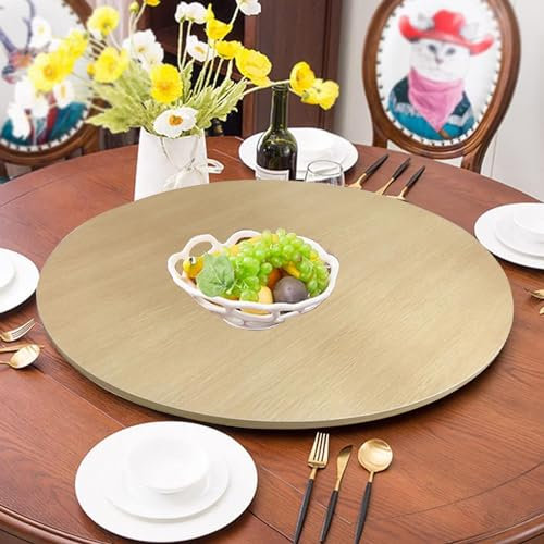 Grand plateau de service rond en bois pivotant à 360° Ø 100 cm Plateau supérieur pivotant avec roulements à roulement lisse Aucune installation nécessaire Cuisine Lazy Susan pour un service facile