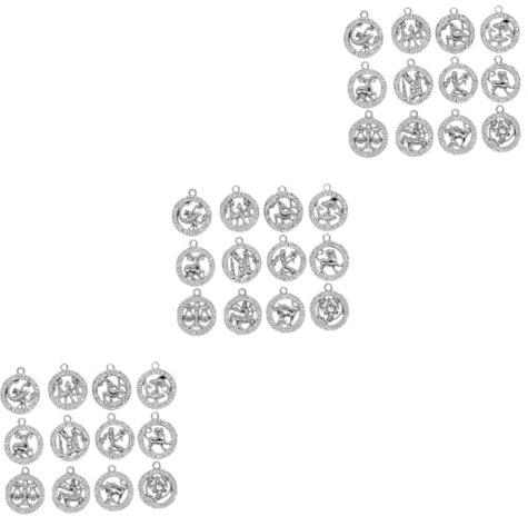 SEWOART 36 Stk Sternzeichen-Anhänger zierliche Halskette aus Sterlingsilber Buchstaben-Halskette chinese zodiac tierkreiszeichen Sternzeichen hängende Ornamente legierte Ornamente Silver