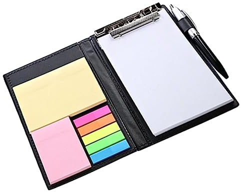 DIYEAH Selbstklebende Haftnotizen Mit Pu Ledereinband Tragbare Notizzettel Abreißbare Memo Aufkleber Multifunktionale Büro Und Schul Indextabs Notizblock Für Schule Und Büro