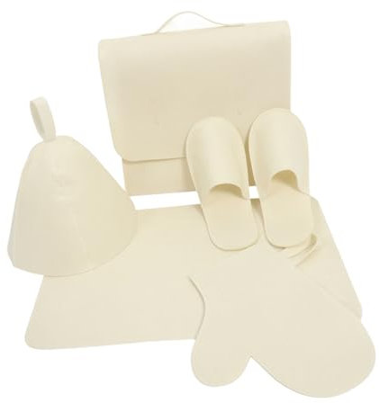 Ipetboom Sauna Shower Cap Felt Gloves Slipper Storage Bag for Home Spa Water Absorbing Reusable Sauna Accessories