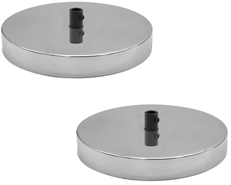 LEDSone 2 Pack Chrome Ceiling Rose Pendant Light Fitting 120mm Metal Cover Plate Canopy Kit with Accessories for Chandeliers Hanging Lights Wall Lamps