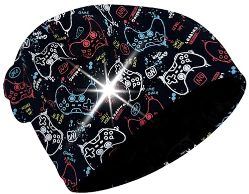 HECKBO Reflektor Kinder Mütze oder Loop – Gaming – 95% Baumwolle Jersey – weiches & pflegeleichtes Stretch-Material – Übergangszeit – Größe 55–60 cm