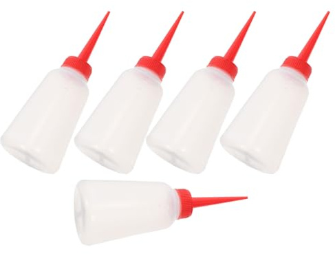 POPETPOP Lot de 5 Flacons Distributeurs d'Huile pour Machines à Coudre 250 Ml en Plastique Long Bec Verseur pour Couture Broderie et Outils Électriques Huilier Précis et Résistant