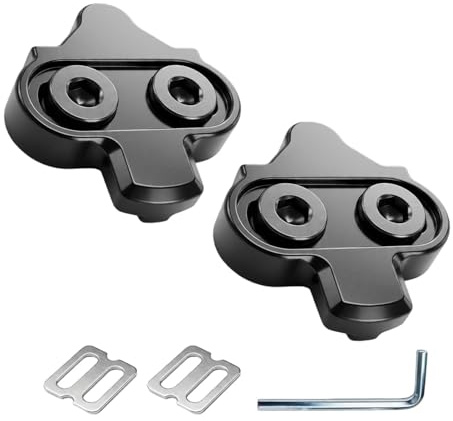1 Set Bike Fahrrad Schuhplattenset SPD kompatible Cleats für MTB & Rennrad, rutschfeste Pedalplatten mit Schrauben und Metallplatten, langlebig, einstellbar, leicht zu montieren für 2-Loch-Schuhe