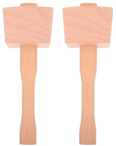 OATIPHO Mazo de Madera de Haya para Carpintería 2 Piezas Herramienta Manual Multifuncional para Triturar Hielo y Uso en Cocina Mango Ergonómico para Bar y Reparaciones Domésticas