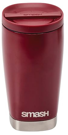 Smash Stainless Steel Twist & Lock Travel Coffee Mug 355ml/ 12 fl oz Merlot | Double Wall | Lockable Lid | Stainless Steel
