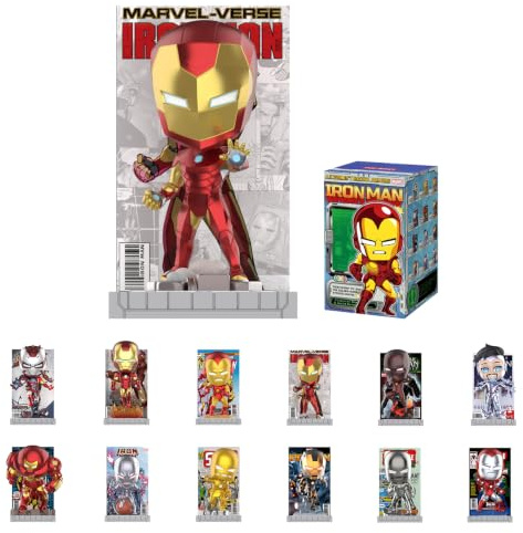 POP MART Marvel Iron Man A Journey Through Armors Series Blind Box Figure, Avengers Collectible Mystery Toy, Tony Stark Vinyl Figurine, Gift for Marvel Fans Boys Men, Blind Box, Pack of 1