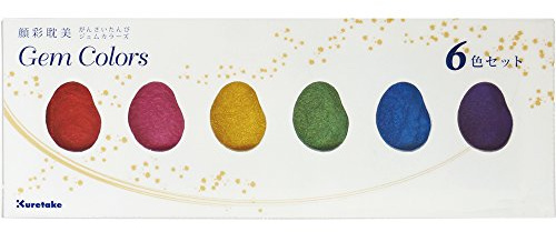 Kuretake GANSAI TAMBI GEM COLORS, 6 colors set, Watercolor paint for Professional, for artists and crafters,Illustrations, Drawing, Lettering, Made in Japan
