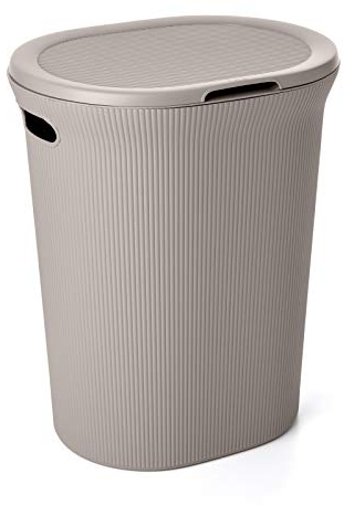 Tatay Cesto Biancheria Sporca Baobab, 40L dI Capacità, Polipropilene, Senza BPA, con Coperchio, Tortora, Dimensione: 41 x 33 x 50 cm