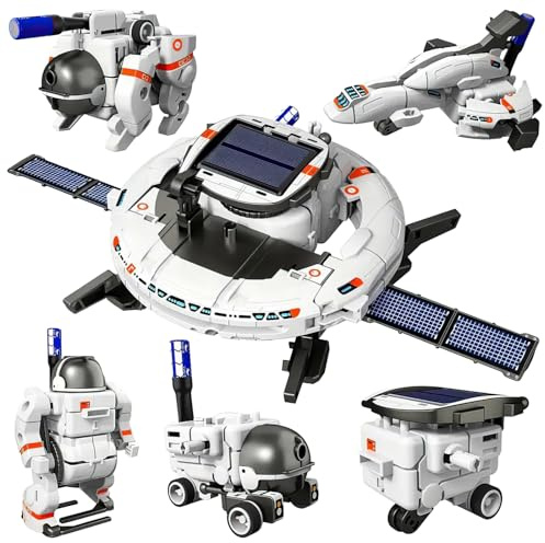 koolbitz Kids 6-in-1 Solar Space Set Spaceship for Children Aircraft Carrier Toy Play Set | Long Haul Spaceship Carrier Fighter Aircraft Science Learning Educational Toys