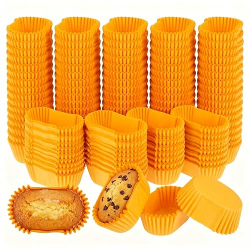 DOITOOL 1000 Pack Oval Cake Paper Cups Boat Shape Paper Cups Grease Proof Cake Liners for Muffins Cupcakes Balls High Temperature Bread Baking Cups for Parties Bakeries 2.87 X 1.38 X 0.98 in