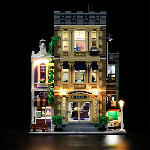 GEAMENT LED Licht-Set Kompatibel mit Lego Polizeistation (Police Station) - Beleuchtungsset für Creator 10278 Baumodell (Modell-Set Nicht enthalten)