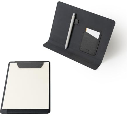 LHiDS Creative Folio 2.0 with Stand, Business Portfolio Resume, 3-in-1 Padfolio with Magnetic Accessories, Clipboard (Black, A5 2.0)