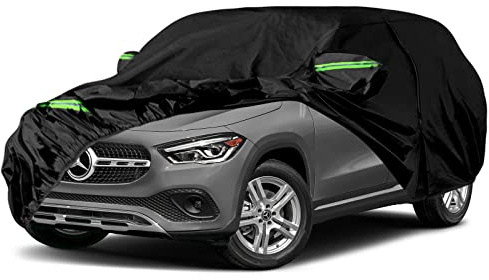 wasserdichte Autoabdeckungen Ersatz für Mercedes Benz GLA, 6 Schichten Allwetter-Autoabdeckung mit Reißverschlusstür & winddichten Bändern für Schnee, Regen, Staub, Hagelschutz (GLA)