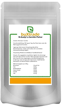 2x 1 kg N-Acetyl-L-Carnitin Pulver | Non-GMO | Vegan | L-Carnitin | Buxtrade