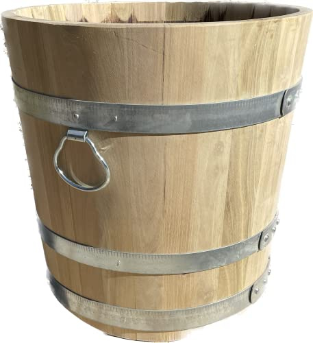 Fassl Baron, Holz Pflanzkübel 50/50 in Handarbeit gefertigt - Hochwertiger Pflanztrog, Blumenkübel, Blumentopf - Größe: 50cm - 50cm - Stilvolle Gartendekoration, Robinienholz, Pflanzkübel Holz