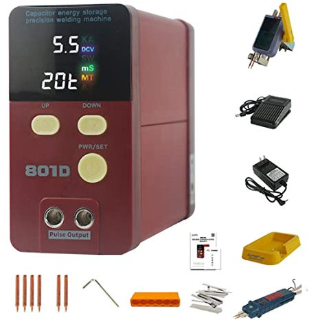 Saldatrice a Punti Senza Fili 801D, Saldatrice a Punti Con Condensatore Da 12kw, Batteria Al Litio Penna Per Saldatura a Mano Fai-da-te 110 V-220 V, Saldatrice Per Batterie Al Litio