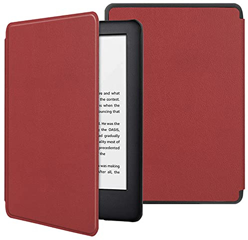 NAWVNMI Hülle Für Kindle Schutzhülle Für Kindle Voyage 2014, E-Book-Reader, Pu-Leder, Schlanke Schutzhülle Für Kindle Voyage, Modell Nr. Nm460Gz, Einfarbig, Smart Case, Wein, Kindle Vo