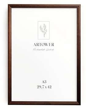 Artower® Bildram vintage brun träram för DIN A3 29,7 x 42 cm | affischram stort collage | Picture Frame Vintage Brown Wood 30 x 42 cm | Retro smal bildram | brun affisch ram