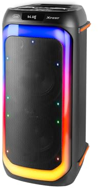 Trevi XFest XF 780 KB Speaker Wireless Portatile 110W, Altoparlante con Microfono Dinamico Incluso, Ingressi USB, Micro SD e LINE-IN, Funzione TWS, Karaoke Party Speaker con Batteria Integrata