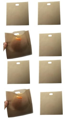 SOLUSTRE 8stücke Antihaft-toasterbeutel Für Sandwiches Gebäck Und Pizzastücke Wiederverwendbar Hitzebeständig Spülmaschinenfest Für Schnelles Und Sauberes Toasten