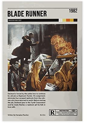 OakiTa Blade Runner Retro-Filmposter (2) Leinwand Poster Schlafzimmer Dekor Sport Landschaft Büro Zimmer Dekor Geschenk ungerahmt 30 x 45 cm