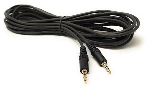 7.5m 3.5mm to 3.5mm Audio Cable Mini Jack Male to Male Stereo AUX Auxiliary TRS Lead Compatible with Headphone, Phone, Car Audio, Speaker, MP3, Home Stereo, Amp, TV, PC Laptop, HiFi (Black, 7.5m)