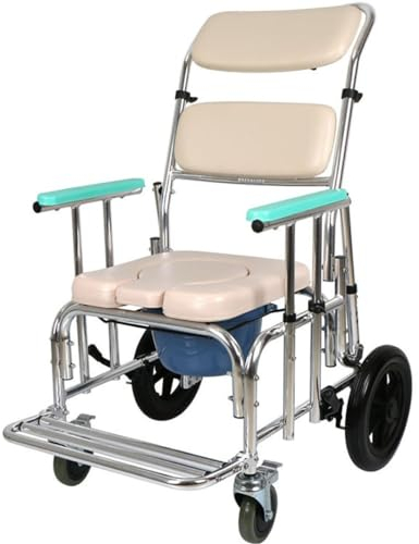 Sedia wc per Anziani disabili,Commode Toilet Chair for Bedroom,Sedia wc portatile,Il bracciolo può essere alzato e abbassato,sedia da toilette,Schienale e poggiatesta regolabili A