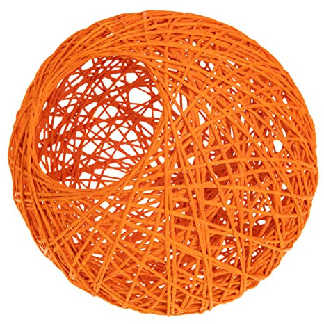 KONTONTY Pantalla Iluminación Decorativa Difusa de Lámpara de Bola de Papel Naranja y Diseño Sencillo para Lámpara de Mesa para Oficina o Estudio