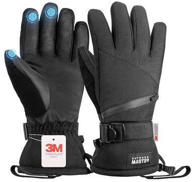 OutdoorMaster Ski Snow Gloves, 3M Thinsulate Winter Thermal for Women & Men
