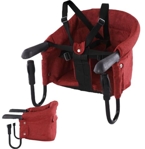 Reisehochstuhl – Reisesitzerhöhung, Baby-Reisehochstuhl | Klappbarer Haken für tragbare Hochstühle, Oxford-Stoff tragbarer Kleinkindhochstuhl für Zuhause, Restaurant, Babys, Reisen, 16,5x15,7x15,3cm