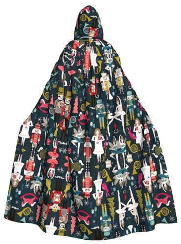 LIXLZH Women_s Nutcracker Ballet Xmas Dance Print Hooded Cloak Universal Adult Cape Witch Costume Halloween Costumes Carnival Cloak