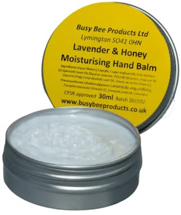 Busy Bee Products - Lavender and Honey Hand Balm, Hand Balm Cream Moisturiser For Dry Hand, Lavender 30ml