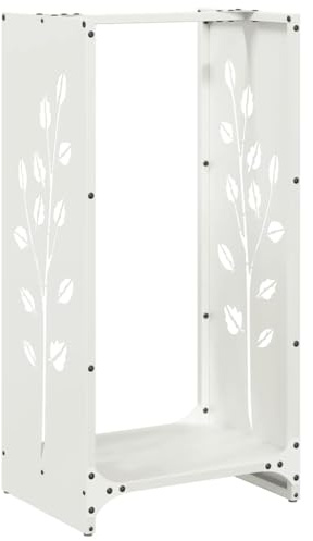 vidaXL Portant de Bois Chauffage Blanc 40x30x80 cm