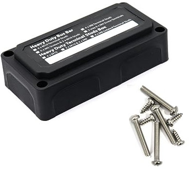 Homoyoyo 300a Schwarzer Stromverteilungsblock Mit Anschlussbolzen Schwerlastfähige Sammelschiene Aus Glasfaserverstärktem Nylon Und Modularer Klemmenverteiler Für Auto Boot Und Wohnmobil